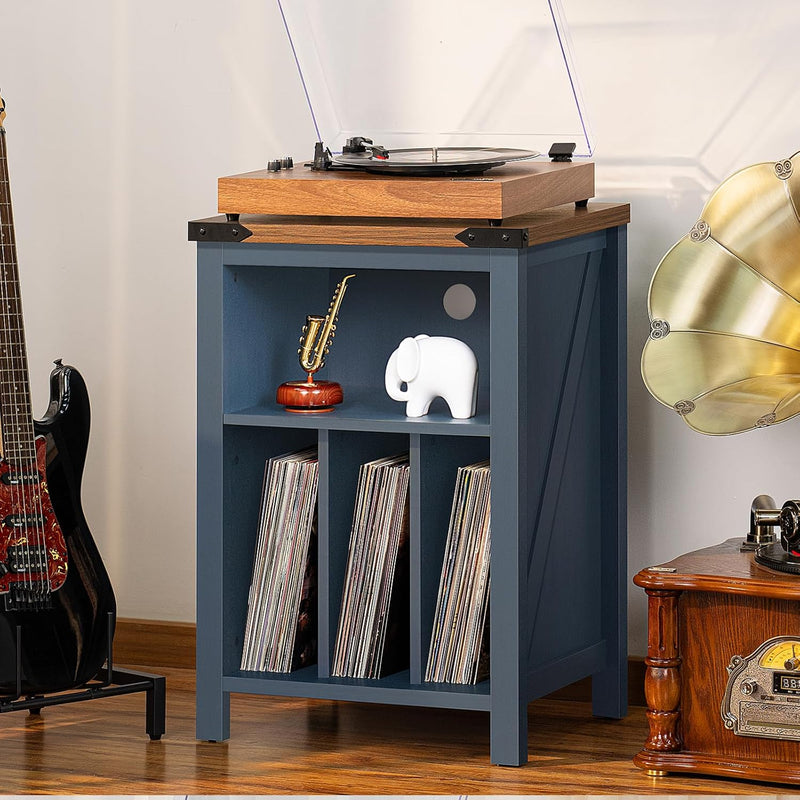 Record Player Stand with Vinyl Storage Large Table