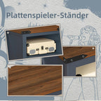 Record Player Stand with Vinyl Storage Large Table