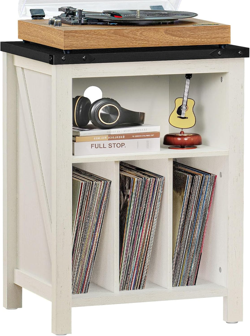 Record Player Stand with Vinyl Storage Large Table