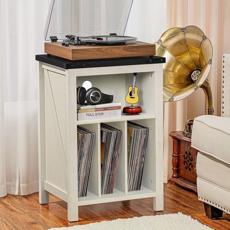Record Player Stand with Vinyl Storage Large Table