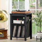 Record Player Stand with Vinyl Storage Large Table