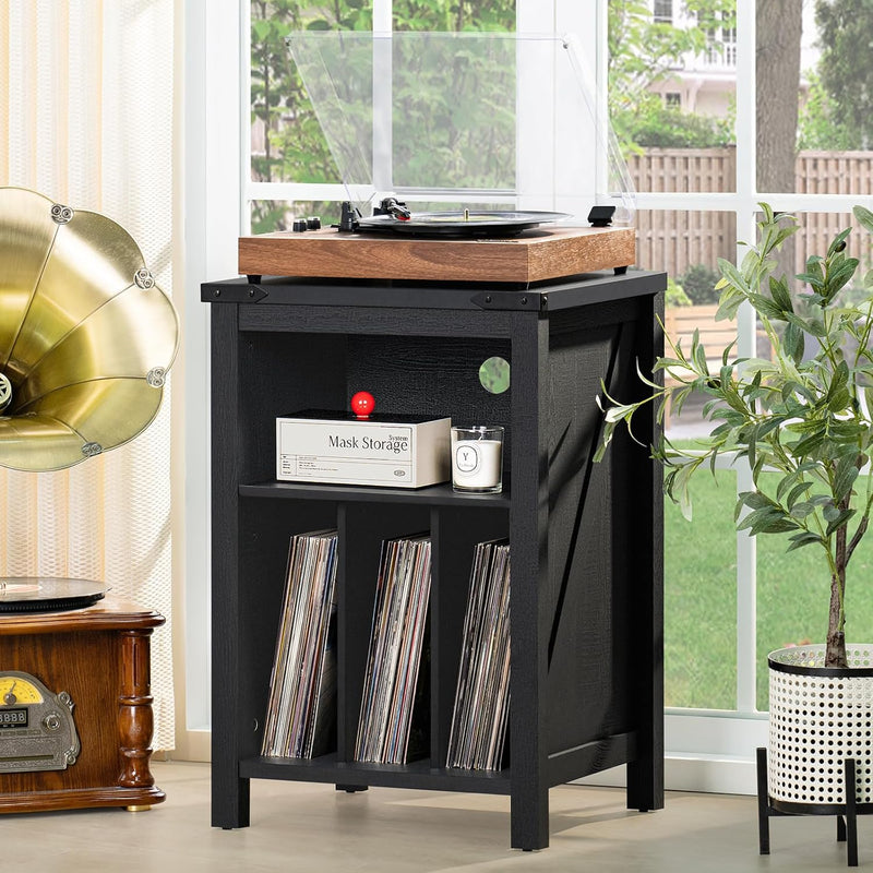 Record Player Stand with Vinyl Storage Large Table