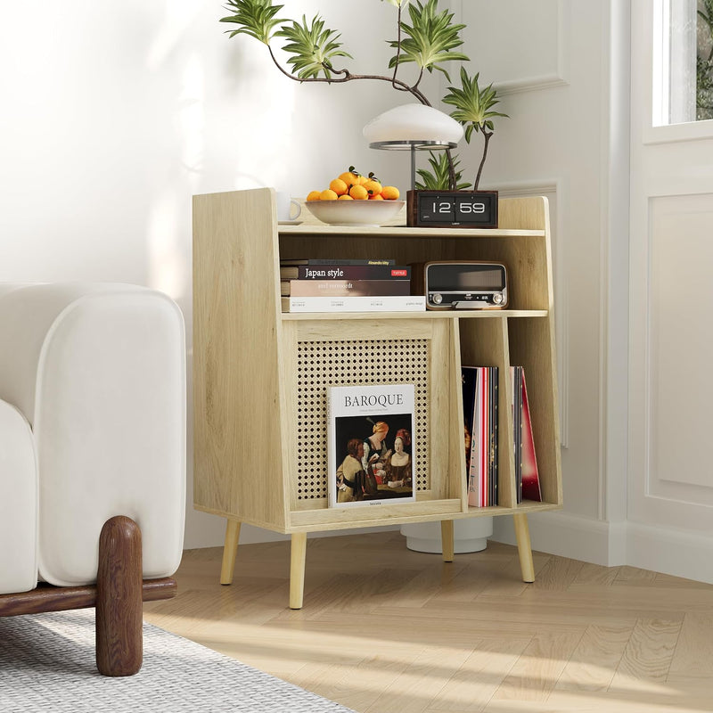 Record Player Stand with Vinyl Storage Table Shelf