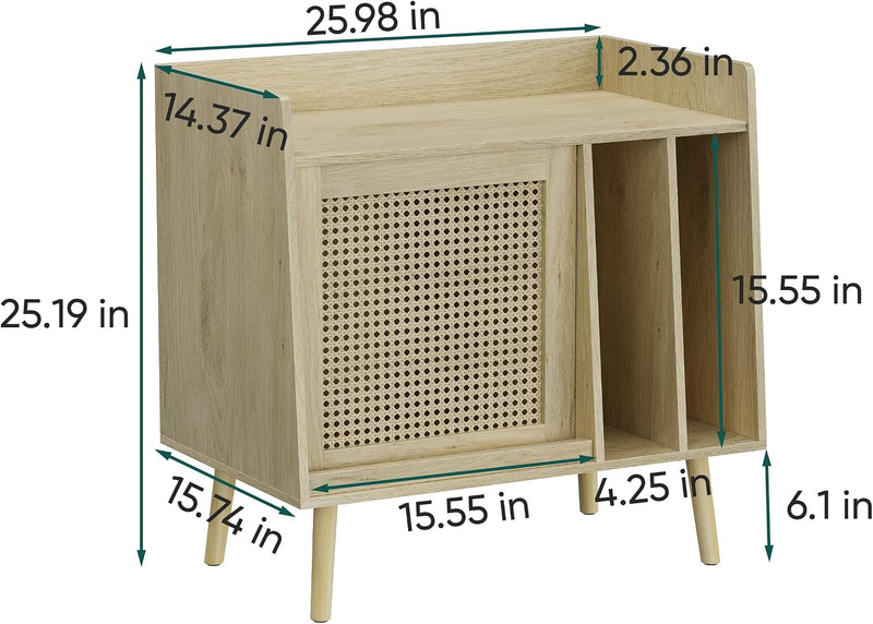 Record Player Stand with Vinyl Storage Table Shelf