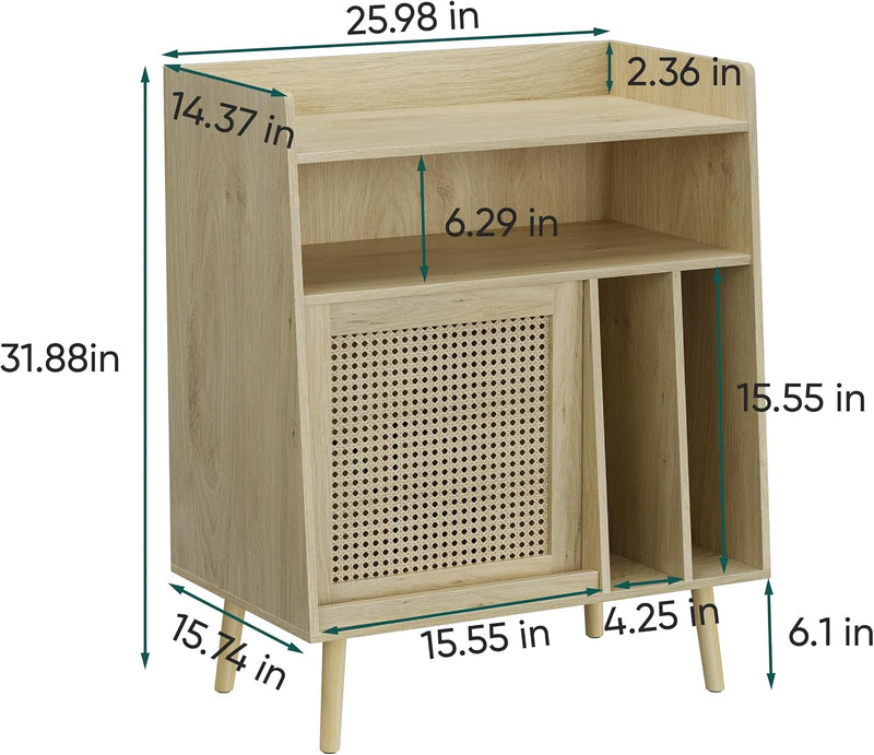 Record Player Stand with Vinyl Storage Table Shelf
