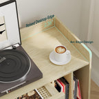 Record Player Stand with Vinyl Storage Table Shelf