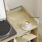 Record Player Stand with Vinyl Storage Table Shelf