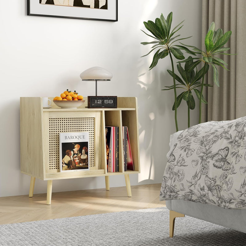 Record Player Stand with Vinyl Storage Table Shelf