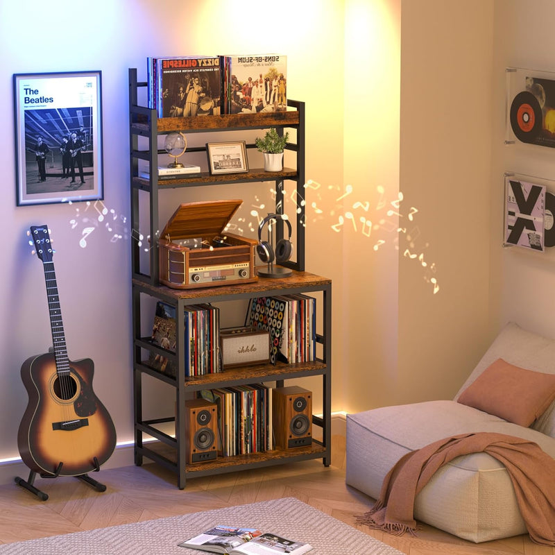 Record Player Stand with Vinyl Storage Turntable Holds