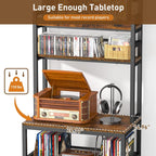Record Player Stand with Vinyl Storage Turntable Holds