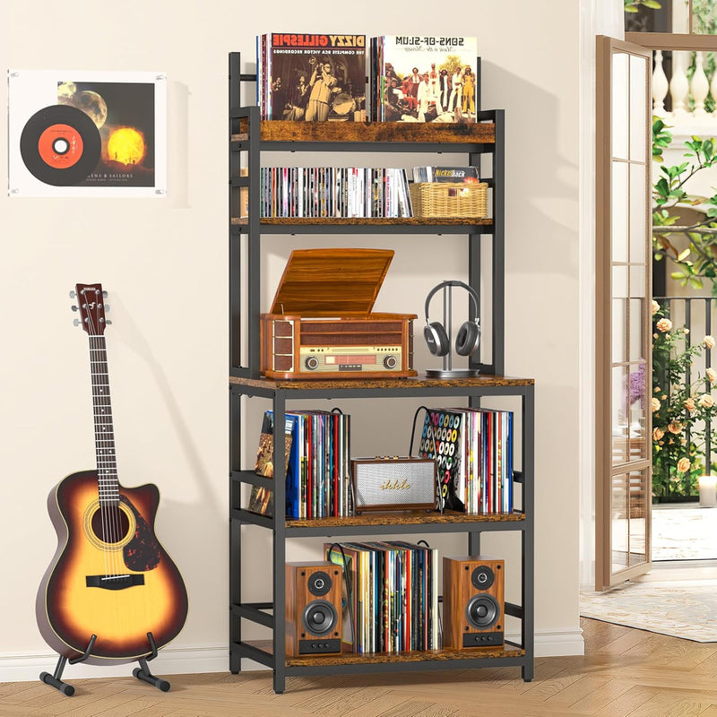 Record Player Stand with Vinyl Storage Turntable Holds