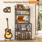 Record Player Stand with Vinyl Storage Turntable Holds