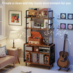 Record Player Stand with Vinyl Storage Turntable Holds