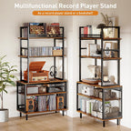 Record Player Stand with Vinyl Storage Turntable Holds