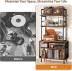 Record Player Stand with Vinyl Storage Turntable Holds