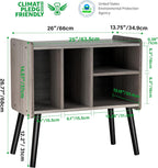 Record Player Table Mid-Century Stand with Vinyl Storage