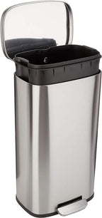 Rectangular Kitchen Bin with Steel Bar Pedal Soft-Closing