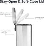 Rectangular Kitchen Bin with Steel Bar Pedal Soft-Closing