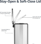 Rectangular Kitchen Bin with Steel Bar Pedal Soft-Closing