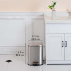 Rectangular Kitchen Bin with Steel Bar Pedal Soft-Closing