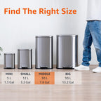 Rectangular Kitchen Bin with Steel Bar Pedal Soft-Closing