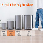Rectangular Kitchen Bin with Steel Bar Pedal Soft-Closing