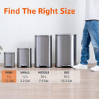 Rectangular Kitchen Bin with Steel Bar Pedal Soft-Closing