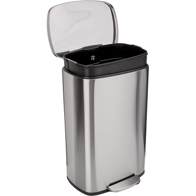 Rectangular Kitchen Pedal Bin with Steel Bar Soft-Closing