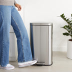 Rectangular Kitchen Bin with Steel Bar Pedal Soft-Closing