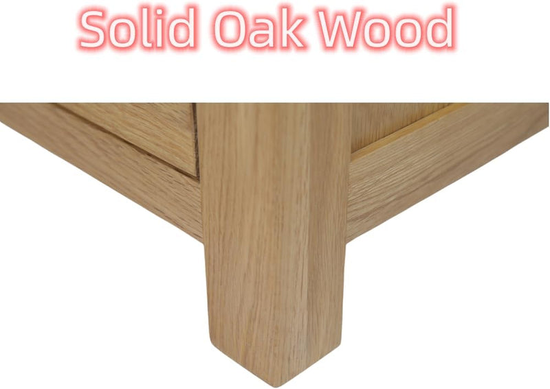 Solid Oak Bedside Tables Walnut Wooden 3 Drawers
