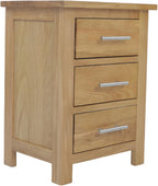 Solid Oak Bedside Tables Walnut Wooden 3 Drawers
