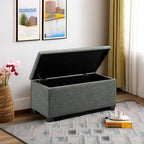 Rectangular Padded Upholstered Entryway Bench with Storage