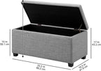 Upholstered Rectangular Ottoman Polyester Storage Box