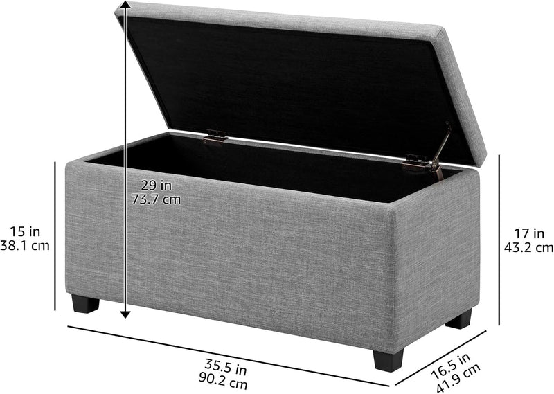 Upholstered Rectangular Ottoman Polyester Storage Box