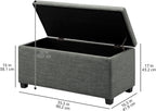Rectangular Padded Upholstered Entryway Bench with Storage