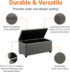 Rectangular Padded Upholstered Entryway Bench with Storage