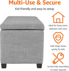 Upholstered Rectangular Ottoman Polyester Storage Box