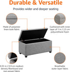 Upholstered Rectangular Ottoman Polyester Storage Box