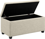 Rectangular Padded Upholstered Entryway Bench with Storage
