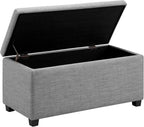 Rectangular Padded Upholstered Entryway Bench with Storage
