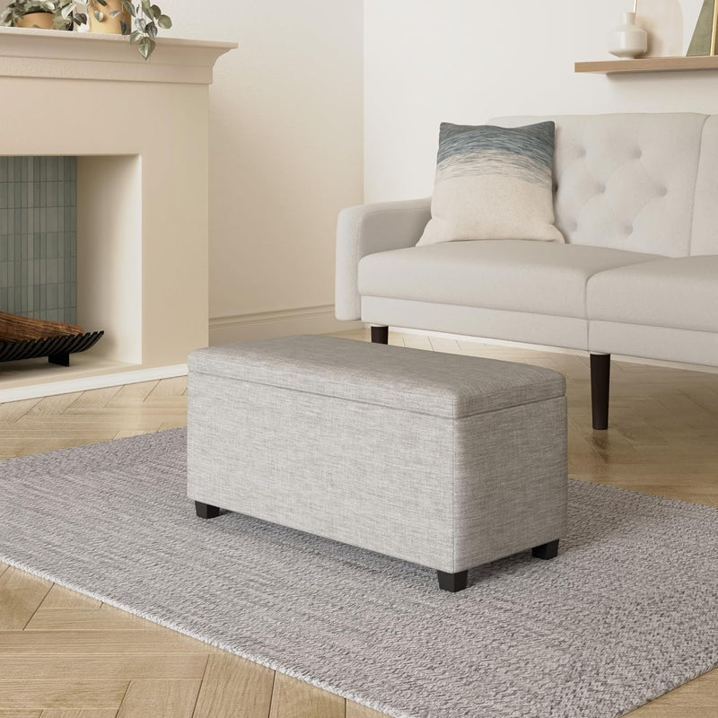 Rectangular Padded Upholstered Entryway Bench with Storage