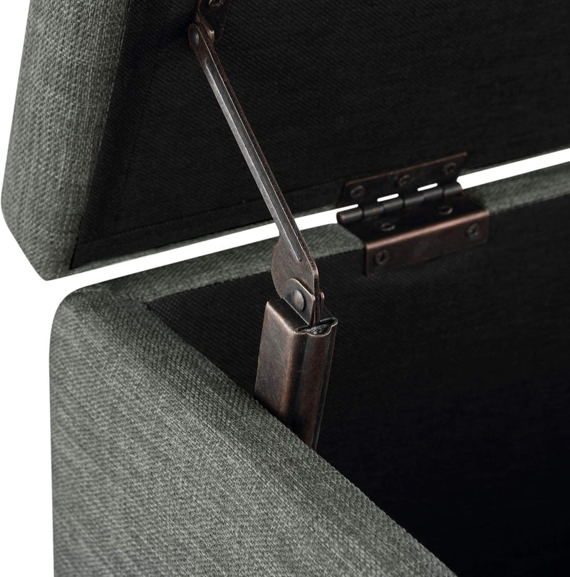 Rectangular Padded Upholstered Entryway Bench with Storage