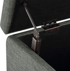Rectangular Padded Upholstered Entryway Bench with Storage