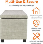 Rectangular Padded Upholstered Entryway Bench with Storage