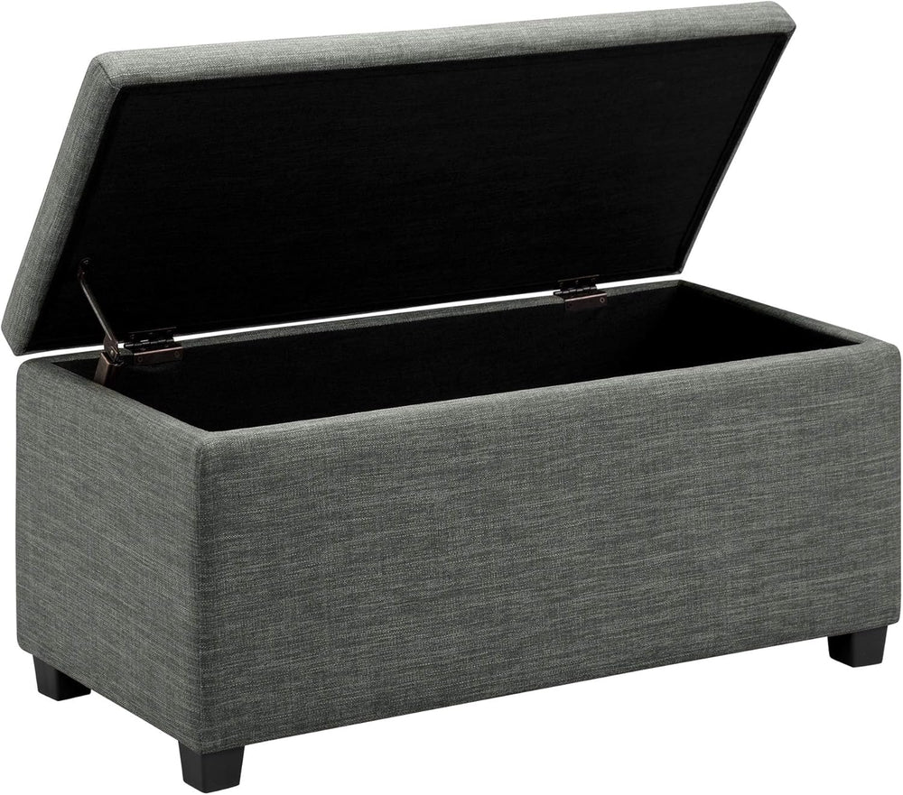 Rectangular Padded Upholstered Entryway Bench with Storage