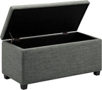Rectangular Padded Upholstered Entryway Bench with Storage