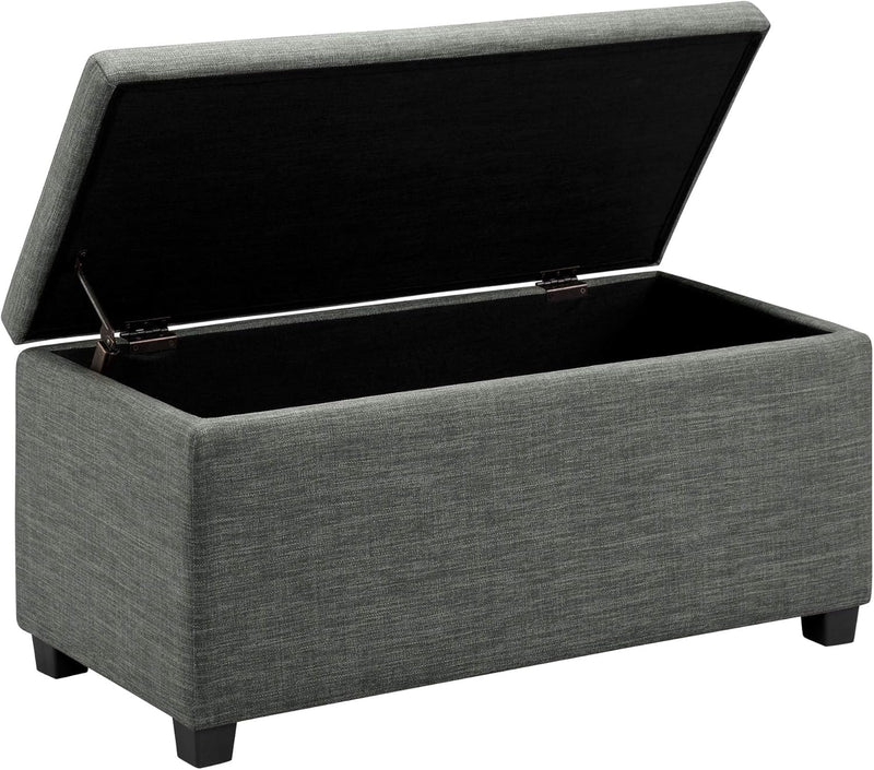 Rectangular Padded Upholstered Entryway Bench with Storage