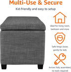 Rectangular Padded Upholstered Entryway Bench with Storage
