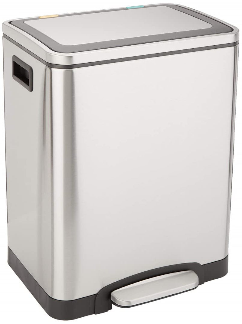 Rectangular Recycling Rubbish Bin with 2 Compartments 60