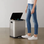 Rectangular Recycling Rubbish Bin with 2 Compartments 60